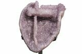 Amethyst Geode Section with Calcite on Metal Stand - Uruguay #209237-5